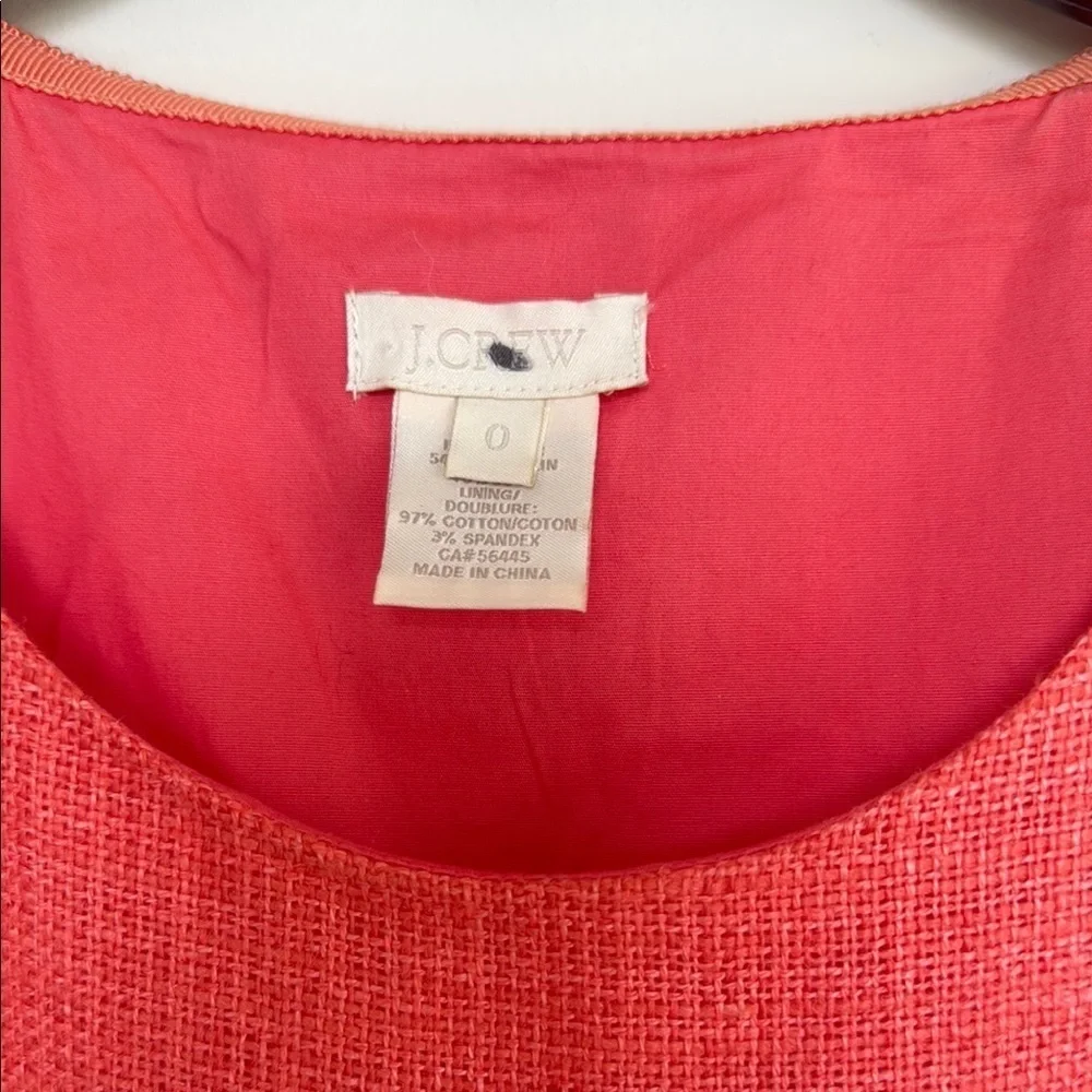 J. Crew Orange Sheath Midi Dress Sleeveless Crew Neck
